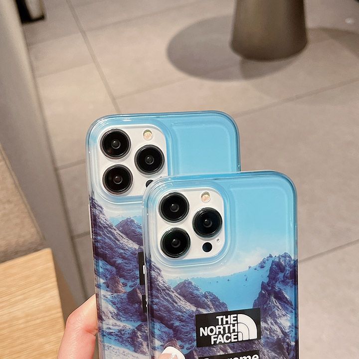 the north face iphone14ケース雪山のモチーフ