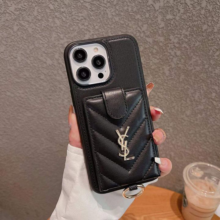 YSL iphone15ケース背面にカード入れ付き